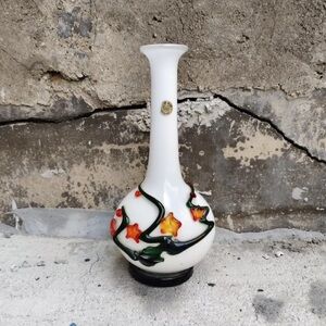 White Vase with Floral Design